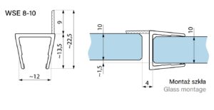 BUDRIO tarpinė h forma, minkšta kojele, L-2,5m. 10mm.