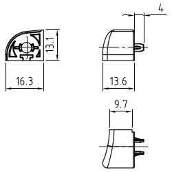Antgalių pora R, dešinė, nuolašui, suverimui, DSII, AD/MD pilki, RAL7004 Pakuotė=50 porų, BKV, ROTO