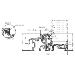 WESER74/32-TI EV1, Aliuminio slenkstis 74mm EV1, (pak. 30m),  WESER, GUtmann