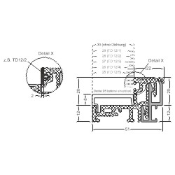 Weser A51/32-TI aliuminio slenkstis 51mm. EV1, (pak. 30 m.) Gutmann