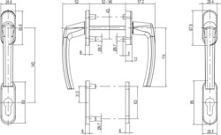 R-Line balk. rank. PZ 52-96mm, R01.1 sidabrinė (F1) ROTO